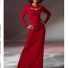 Red Sequin cutout Maxi Dress XS Brand New