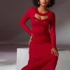 Red Sequin cutout Maxi Dress XS Brand New - Image 6