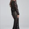 Twist-Front Lace Dress Size M Brand new BLACK & NUDE - Image 2