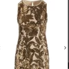 Round Neck Floral Sequin Sheath Gold Size M Color Gold - Image 2