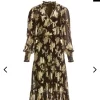 Floral Metallic Print Boho Maxi Size M NWT