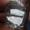 See-through, backpack, medium size with the zipper pocket in front