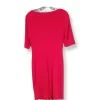NWT Lauren Ralph Lauren Women's Red Short Sleeve Cowl Neck Sheath Dress Size 8 - Image 2