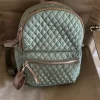 Backpack for girls or lady beautiful green with small wallet