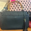 C. Wonder Women’s Jasmine Faux Straw Shoulder Bag with Bamboo-Look Handle Black - Image 4