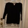 Banana Republic XS PETITE Black sweater with decorative buttons on shoulders - Image 9