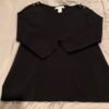 Banana Republic XS PETITE Black sweater with decorative buttons on shoulders