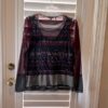 Beautiful top with sheer and round neckline and sheer sleeves two colors size M