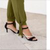 METALLIC EFFECT STRAP HEELS -5.5-BKSL Brand New