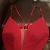 Faviana Little small red mini dress size 0 lace in back and adjustable - Image 11