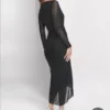 Plus SizeHigh-Low Dress Embellished. Color ANBK. Size 3X In original packaging - Image 2