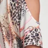 Plus Size cold shoulders Slit Detail Printed Top Bran New size size 1X - Image 2