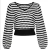 Stunning black and white sweater with V neck. Size 12-14 - Image 7