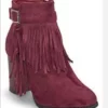Fringe Detail Booties Color Wine size 6 perfect booties Brand New - Image 2