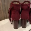 Fringe Detail Booties Color Wine size 6 perfect booties Brand New - Image 4