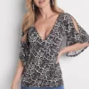 Leopard Print cold shoulder Top Size XS Brand New