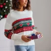 Long Sleeve Knit Sweater size 0-2 XS Brand New a unique design wear it all time