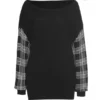 Long Plaid Sleeve Sweater brand new size 8-10 - Image 2