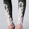 Lace Detail Leggings size L Black and white - Image 4