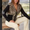 Animal Faux Fur Cardigan ( Jacket) zip up Black Multi Size S