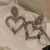 Rhinestone Heart Earrings . Absolutely stunning. Hard to find - Image 5