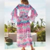 Watercolor Garden Print Shimmer Duster L and XS - Image 7