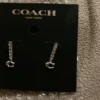 Coach Signature Pave Bar Stud Earrings Brand New - Image 6