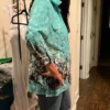 Coral Bay blouse, light saber, turquoise floral multi size L - Image 13