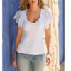 Sleeve V Neck Knit Top Size S