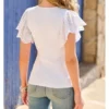 Sleeve V Neck Knit Top Size S - Image 6