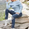 Pearl Embellished Snowflake Jean size 4 buy now& save b4 u know it Christmas