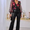 Faux Leather Wide Leg Trouser size 4
