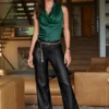 Faux Leather Wide Leg Trouser size 4 - Image 8