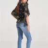 Black and gold Embellished Handkerchief Top SZ S & XS - Image 2