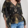 Black and gold Embellished Handkerchief Top SZ S & XS - Image 6
