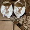 Princess beautiful big girl shoes with some heels white . Worn twice size 37 Y - Image 4