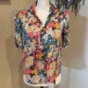 Maeve floral women top size 4 gather sleeves beautiful bottoms around neckline