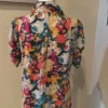 Maeve floral women top size 4 gather sleeves beautiful bottoms around neckline - Image 2