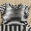 Cat & Jack short sleeves black and white stripes dress size 10-12 L - Image 2