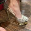 Crystal studded High heel shoes . Beautiful. l size 37 - Image 4