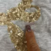 Joyfolie fuels top Size 14 short folded sleeves gray top and gold beads - Image 4