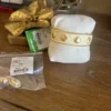 Lilly Pulitzer Bright White Enamel w/ Gold Sea Shell w/ matching earrings NWT