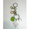 NWOT KATHY Van Zeeland Silver Tone Metal With Glass Stone Bag Charm/Key Ring