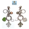 NWOT KATHY Van Zeeland Silver Tone Metal With Glass Stone Bag Charm/Key Ring - Image 6