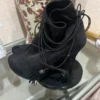 BCBGeneration Women Size 7.5 / 37 BG-Fab Black Sueded Shimmer String Heels (4") - Image 5