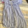 Chic & beautiful white & blue stripes Midi dress size M light fabric no stretch - Image 2