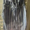 Chic & beautiful white & blue stripes Midi dress size M light fabric no stretch - Image 12