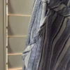 Chic & beautiful white & blue stripes Midi dress size M light fabric no stretch - Image 11