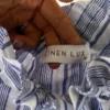 Chic & beautiful white & blue stripes Midi dress size M light fabric no stretch - Image 9
