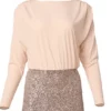Sequin Dress Open Back Sizes M (8-10), L (12-14), Color Gold - Image 4